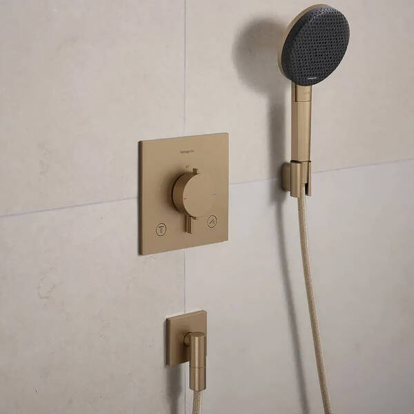 Змішувач прихованого монтажу для душу Hansgrohe Ecostat Comfort E 33711140 з термостатом, бронза матовий, фото 1
