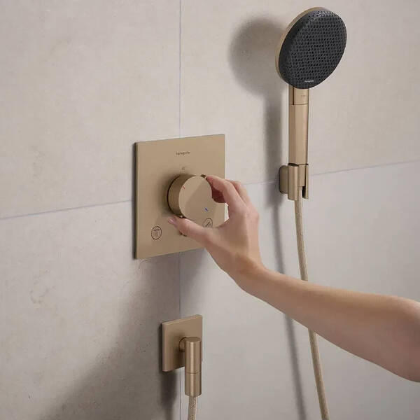 Змішувач прихованого монтажу для душу Hansgrohe Ecostat Comfort E 33711140 з термостатом, бронза матовий, фото 5