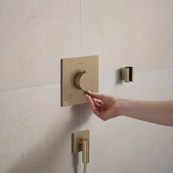 Змішувач прихованого монтажу для душу Hansgrohe Ecostat Comfort E 33711140 з термостатом, бронза матовий, фото 4