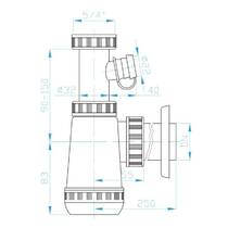 Cифон для раковини Devit DV15330 пластиковий 1/4  з виходом для пральних машин, фото №2