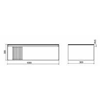 Тумба для раковины Аква Родос Манхэттен 100 см консольная белый мат со столешницей Namibia Black, фото №3