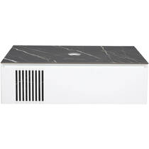 Тумба для раковины Аква Родос Манхэттен 100 см консольная белый мат со столешницей Namibia Black, фото №7