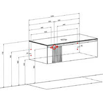 Тумба для раковины Аква Родос Манхэттен 100 см консольная белый мат со столешницей Namibia Black, фото №5