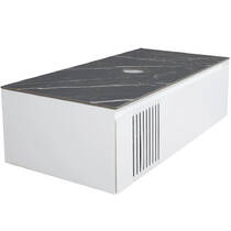 Тумба для раковины Аква Родос Манхэттен 100 см консольная белый мат со столешницей Namibia Black, фото №2