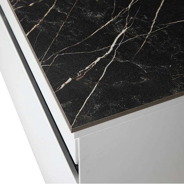 Тумба для раковины Аква Родос Манхэттен 120 см консольная белый мат со столешницей Namibia Black, фото 8