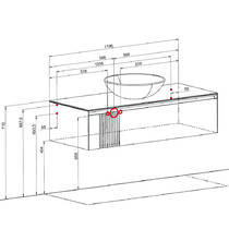 Тумба для раковины Аква Родос Манхэттен 120 см консольная белый мат со столешницей Namibia Black, фото №3