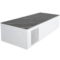 Тумба для раковины Аква Родос Манхэттен 120 см консольная белый мат со столешницей Namibia Black, фото №2