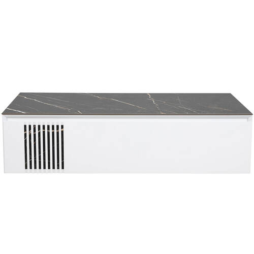 Тумба для раковины Аква Родос Манхэттен 120 см консольная белый мат со столешницей Namibia Black, фото 4