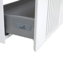 Тумба для раковины Аква Родос Манхэттен 120 см консольная белый мат со столешницей Namibia Black, фото №6