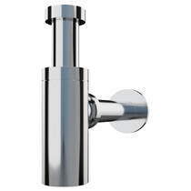 Cифон для раковини Devit DVPL001 дизайнерський пластиковий 1/4, випуск 32мм, хром, фото №1