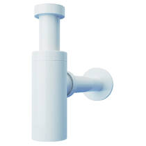 Cифон для раковини Devit DVPL002 дизайнерський пластиковий1/4, випуск 32мм, білий, фото №1