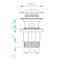 Донний клапан для раковини Devit DVVPL01 пластиковий низький, click-clack, хром, фото №2