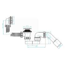 Сифон для ванны Devit DVKO147 40, click-clack, колено 45' с накладкой, длина 750мм, фото №2