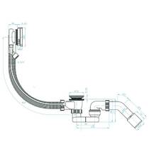 Сифон для ванни Devit DVNS141 40, автомат, з наповненням через перелив, коліно 40/50, хром, фото №2