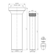Набір патрубків для встановлення Devit DV93520, подовжений, 350мм, фото №2