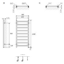 Рушникосушарка комбінована з теном Terma WZSIE120050KS96S8P Simple One 1200/500 мм білий мат, фото №3