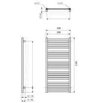 Полотенцесушитель водяной Terma Marlin WGMAR118053K9M5SX 1185x530 черный матовый, фото №3