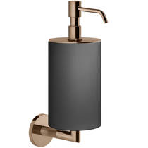 Дозатор для жидкого мыла Gessi Anello 63714-030 с держателем черный матовый/медь, фото №2