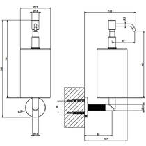 Дозатор для жидкого мыла Gessi Anello 63714-030 с держателем черный матовый/медь, фото №3