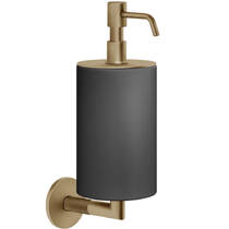 Дозатор для жидкого мыла Gessi Anello 63714-726 с черным держателем матовый/бронза, фото №2