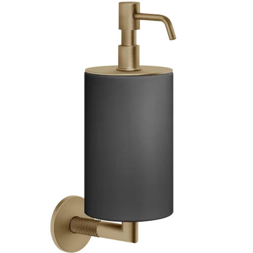 Дозатор для жидкого мыла Gessi Anello 63714-726 с черным держателем матовый/бронза, фото 2