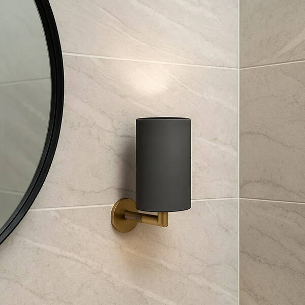 Склянка Gessi Anello 63708-726 з тримачем чорний матовий/бронза, фото 1