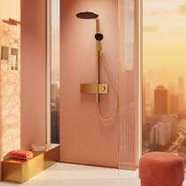 Душова система Hansgrohe Raindance Alive S 24596140 з термостатом, бронза матовий, фото №1