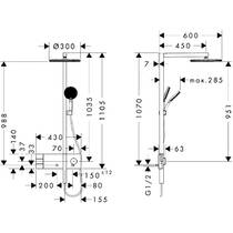 Душова система Hansgrohe Raindance Alive S 24596140 з термостатом, бронза матовий, фото №3
