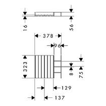 Органайзер в ящик 320 для тумбы 780/475, 780/550, 1570/550 Hansgrohe IntraStoris 54232630 темный орех, фото №2