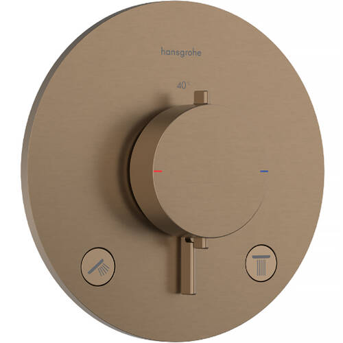 Змішувач прихованого монтажу для душу Hansgrohe Ecostat Comfort S 33715140 з термостатом, бронза матовий, фото 2