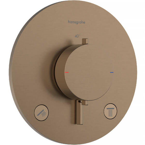 Змішувач прихованого монтажу для душу Hansgrohe Ecostat Comfort S 33715140 з термостатом, бронза матовий, фото 2