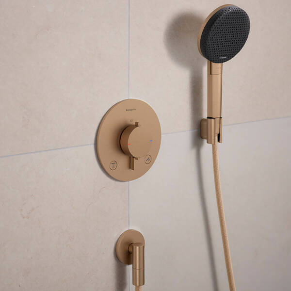 Змішувач прихованого монтажу для душу Hansgrohe Ecostat Comfort S 33715140 з термостатом, бронза матовий, фото 1