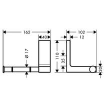 Держатель для туалетной бумаги Axor Universal Rectangular 42656330 без крышки, хром черный полированный, фото №3