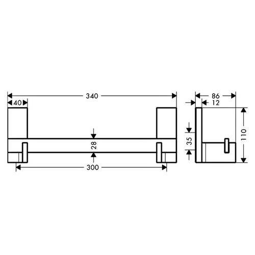 Поручень Axor Universal Rectangular 42613330 хром черный полированный, фото 3
