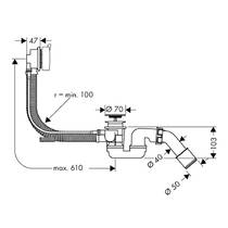 Сифон для ванни Axor 58316950 для стандартних ванн, фото №2