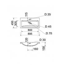 Раковина Adamant Cers White 80 см белый глянцевый, фото №6
