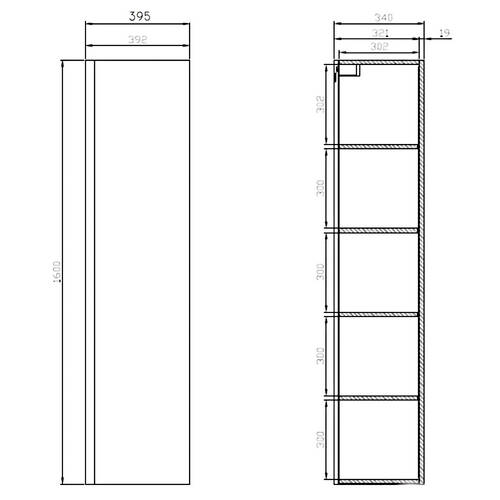 Пенал Cersanit Moduo S929-020 белый подвесной глянец, фото 3