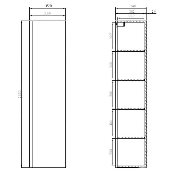 Пенал Cersanit Moduo S929-020 белый подвесной глянец, фото 3
