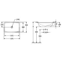 Раковина Villeroy&Boch Loop&Friends CeramicPlus 67 см белый глянец, фото №4