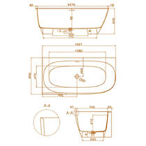 Ванна из искусственного камня WGT Water Stone Dea Corner L 170х80 см левая белый глянец, фото №2