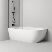 Ванна из искусственного камня WGT Water Stone Dea Corner L 170х80 см левая белый глянец, фото №1