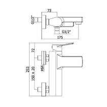 Змішувач для ванни Paffoni Tilt TI022NO чорний матовий, фото №3