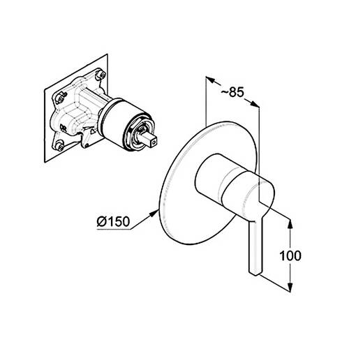 Смеситель скрытого монтажа для душа Kludi Nova Fonte 207555315 белый мат, фото 3