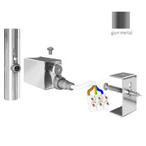 Комплект прихованого підключення Маріо 3.0.0900.0. 30х40 під круглий стояк, колір gun metal, фото №1