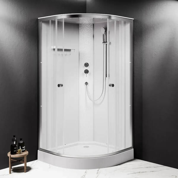 Душова кабіна AM PM X-Joy W94C-401-100MT 100x100 см профіль матовий хром, скло прозоре, з піддоном, фото 1