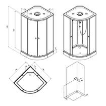 Душова кабіна AM PM X-Joy W94C-401-100MT 100x100 см профіль матовий хром, скло прозоре, з піддоном, фото №3