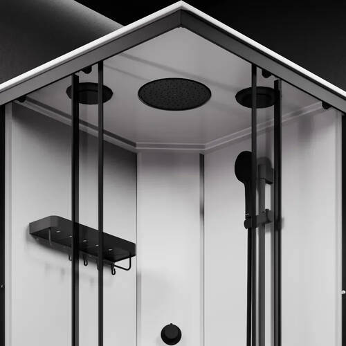 Душевая кабина AM PM X-Joy Square W94C-403-090BT 90x90 см профиль матовый черный, стекло прозрачное, с поддоном, фото 4