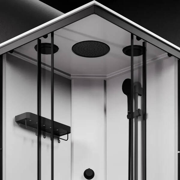 Душевая кабина AM PM X-Joy Square W94C-403-090BT 90x90 см профиль матовый черный, стекло прозрачное, с поддоном, фото 4