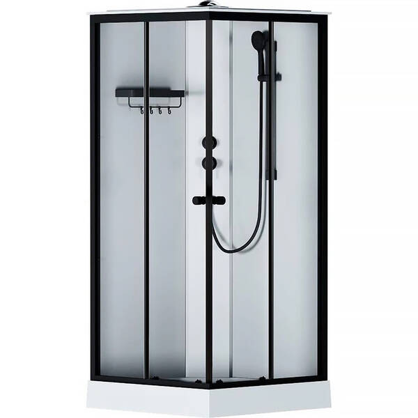 Душевая кабина AM PM X-Joy Square W94C-403-090BT 90x90 см профиль матовый черный, стекло прозрачное, с поддоном, фото 2