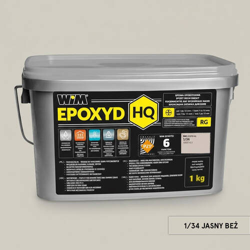 Заповнювач для швів WIM EPOXYD HQ 1/34 епоксидний двокомпонентний ясний беж 1 кг, фото 1